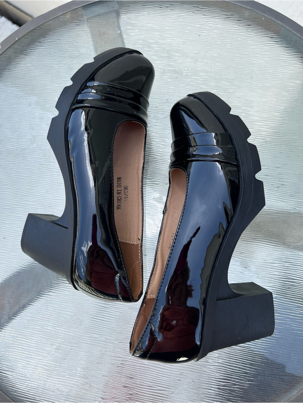 Black Patent Leather Women's Platform